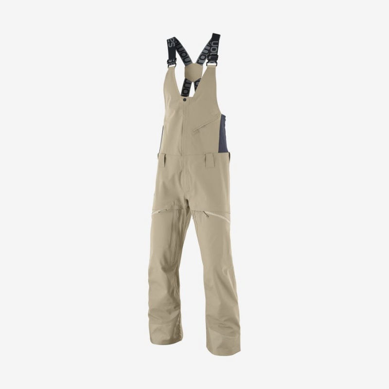 Pantalon Esquí Salomon STANCE 3L BIB Hombre Beige | EC2497MQZ