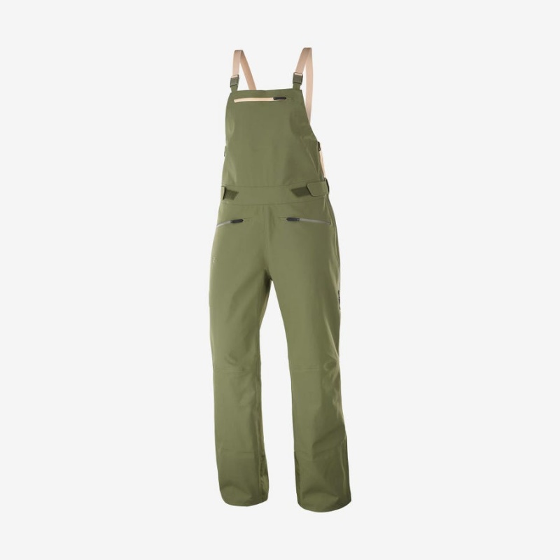 Pantalon Esquí Salomon STANCE 3L BIB Mujer Verde Oliva | EC3291DFM