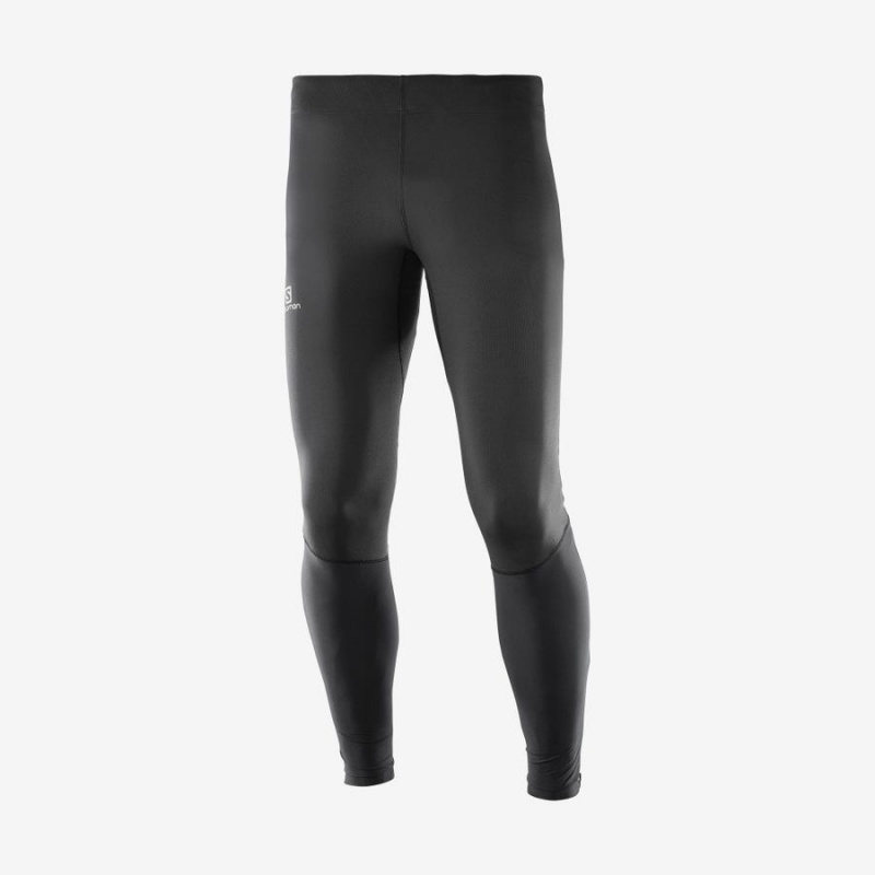 Pantalon Salomon AGILE LONG Hombre Negras Amarillo | EC2431SGL