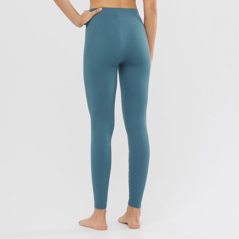 Pantalon Salomon ESSENTIAL SEAMLESS Mujer Azules | EC3247XYU