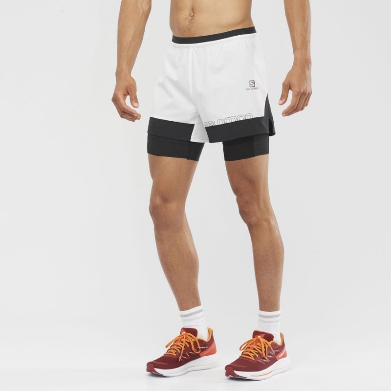 Short Salomon CROSS 2IN1 Hombre Blancas | EC2464KOR