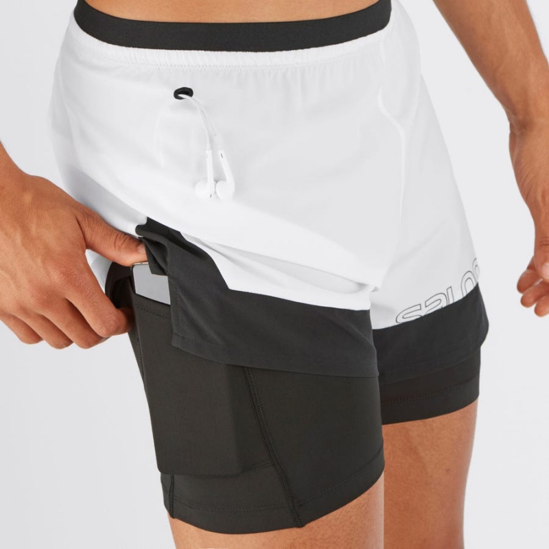 Short Salomon CROSS 2IN1 Hombre Blancas | EC2464KOR