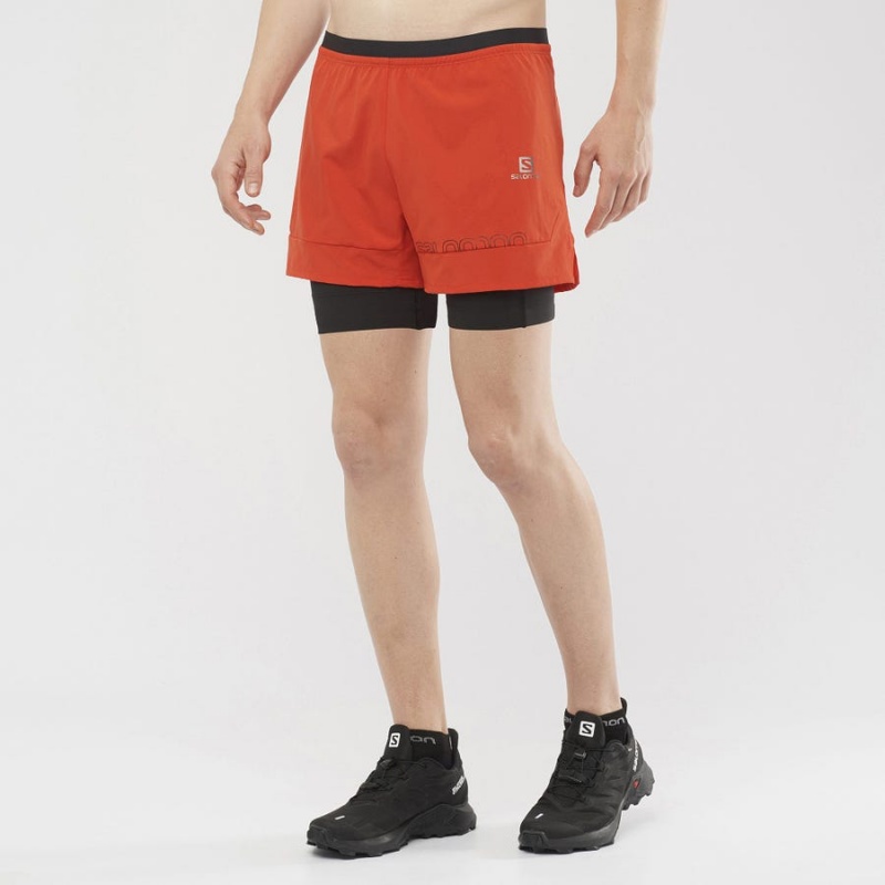 Short Salomon CROSS 2IN1 Hombre Naranjas | EC2465LIS