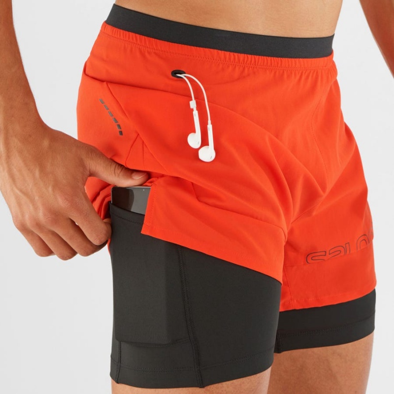 Short Salomon CROSS 2IN1 Hombre Naranjas | EC2465LIS