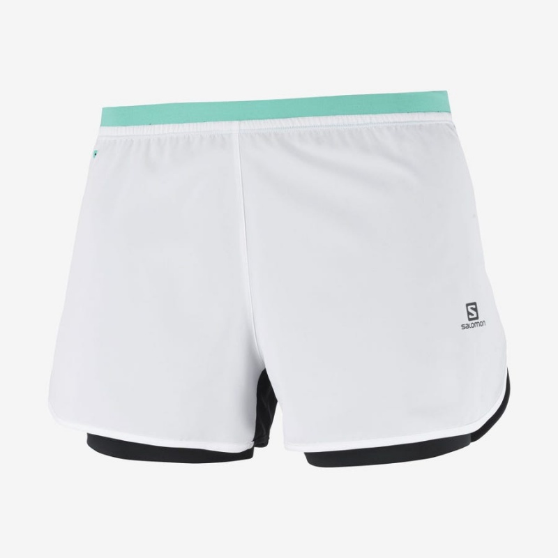 Short Salomon CROSS 2IN1 Mujer Blancas | EC3282TCE