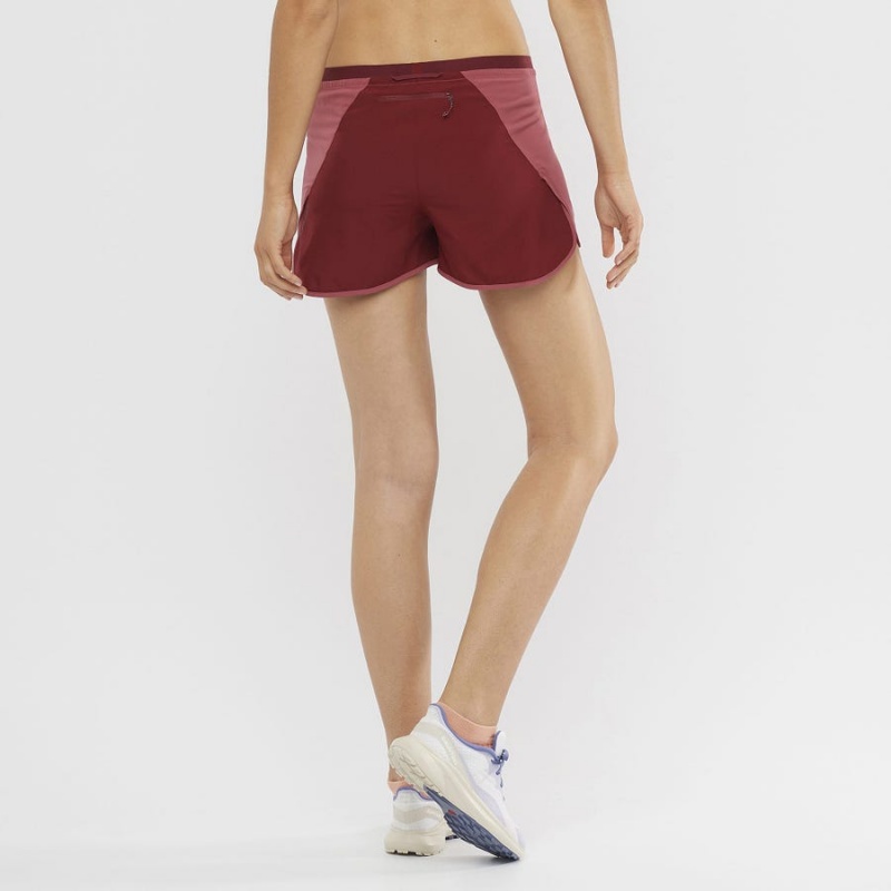 Short Salomon CROSS 3'' Mujer Rojas | EC3276NWY