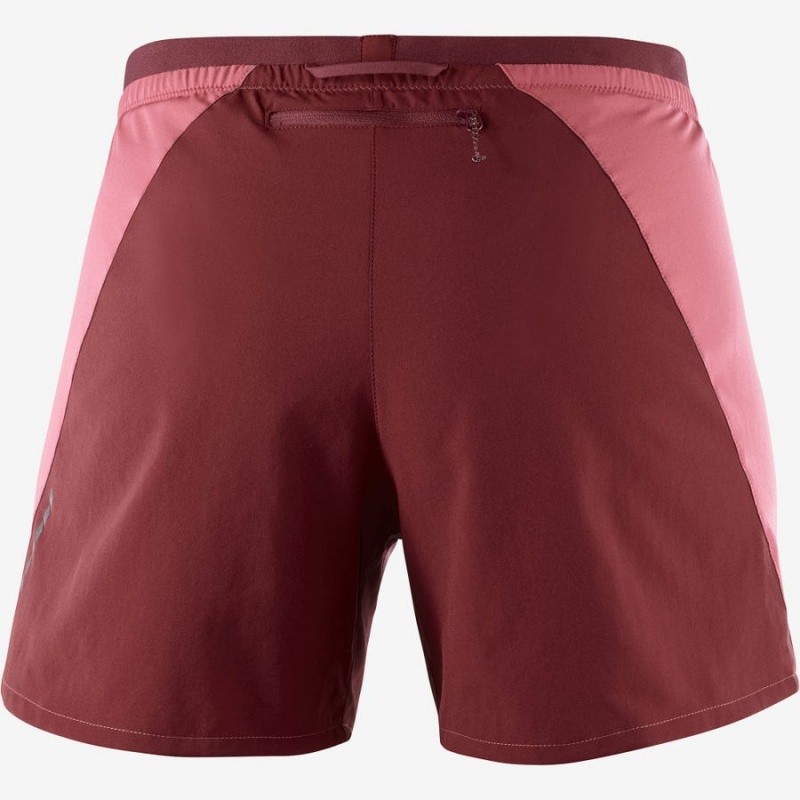 Short Salomon CROSS 5'' Mujer Rojas | EC3281RVD