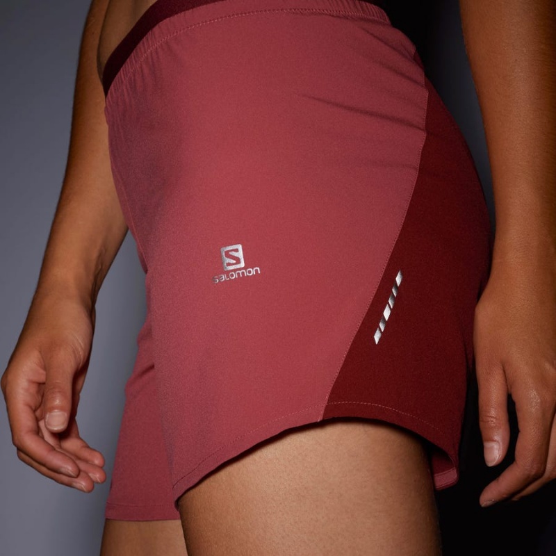 Short Salomon CROSS 5'' Mujer Rojas | EC3281RVD