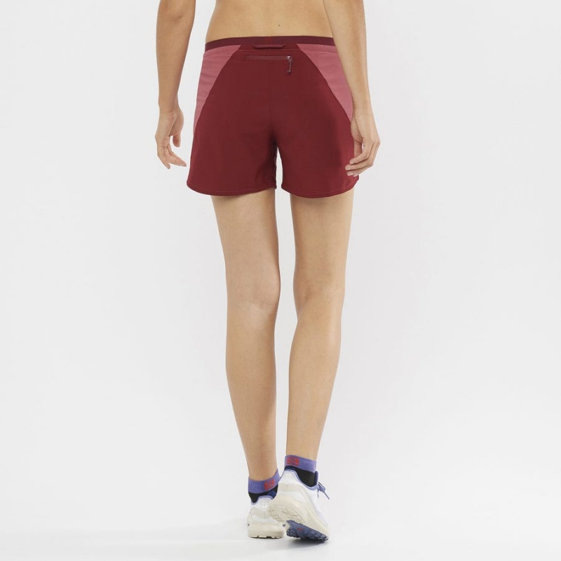 Short Salomon CROSS 5'' Mujer Rojas | EC3281RVD