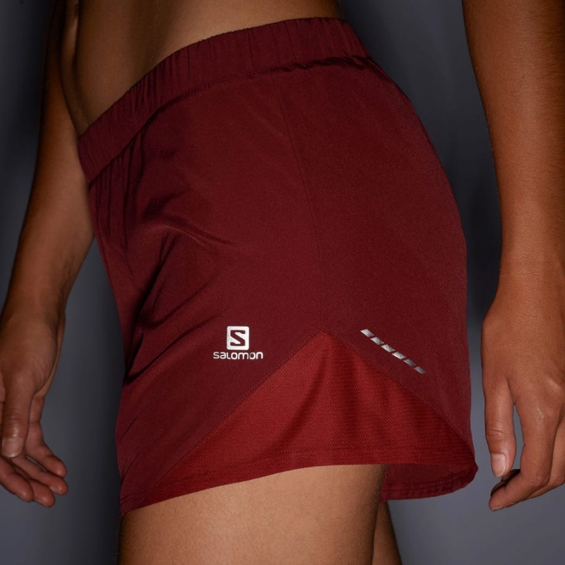 Short Salomon CROSS REBEL 4'' Mujer Rojas | EC3273CTV