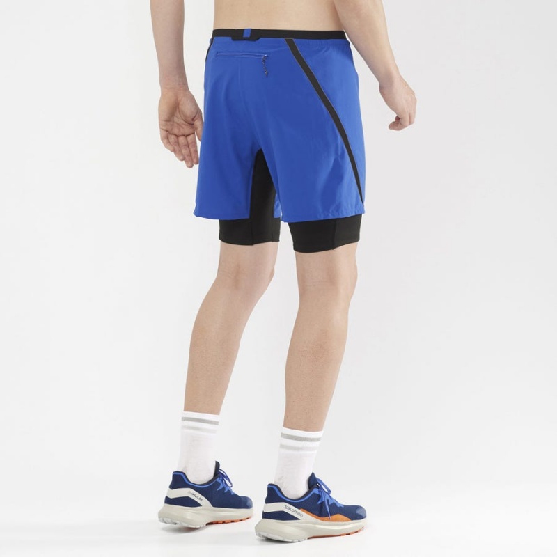 Short Salomon CROSS TWINSKIN Hombre Azules | EC2472MQZ