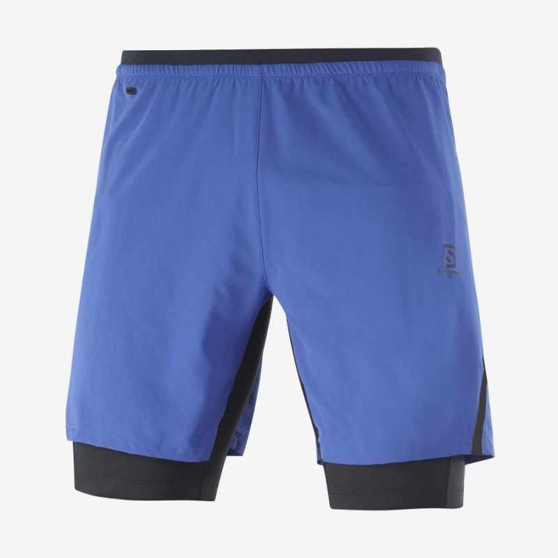 Short Salomon CROSS TWINSKIN Hombre Azules | EC2472MQZ