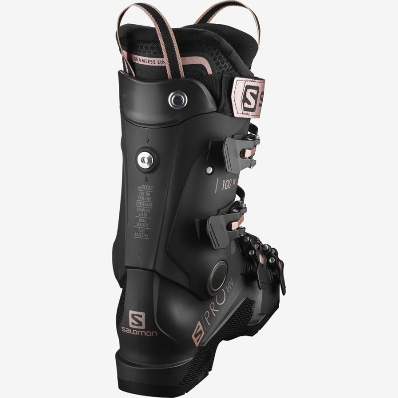 Ski Boots Salomon S/PRO HV 100 Mujer Negras Rosas Doradas | EC3556KOR