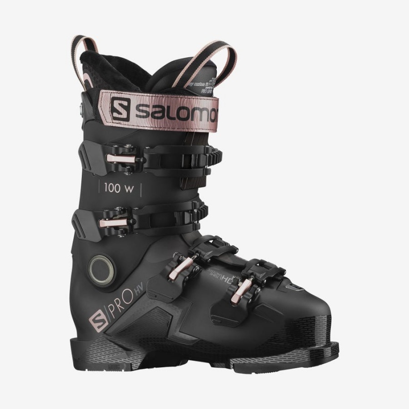 Ski Boots Salomon S/PRO HV 100 Mujer Negras Rosas Doradas | EC3556KOR