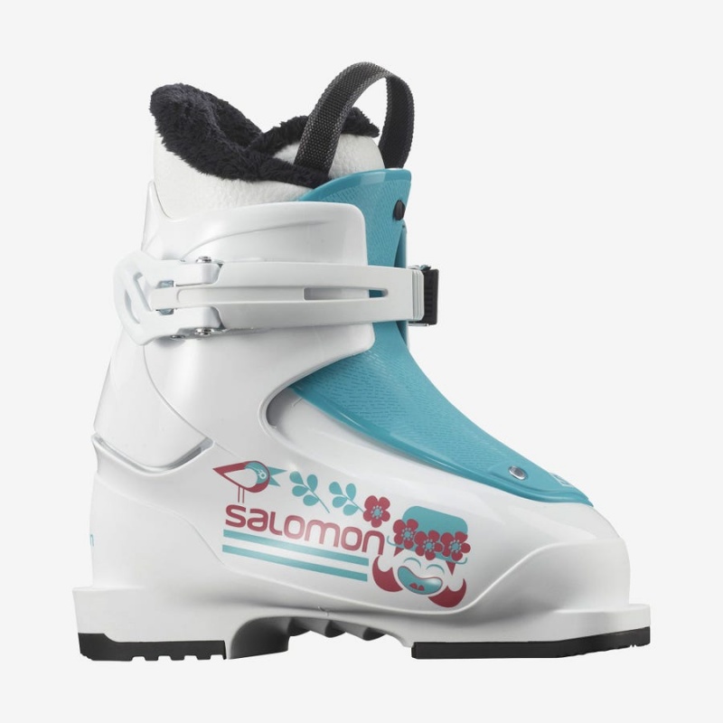 Ski Boots Salomon T1 GIRLY Niños Blancas Azules | EC3610ZUT