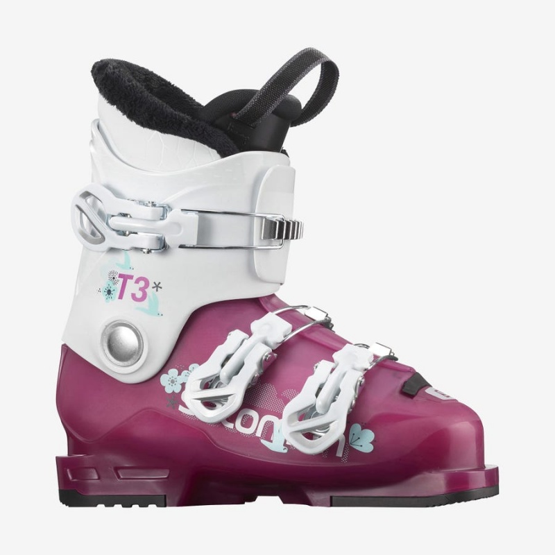 Ski Boots Salomon T3 RT GIRLY Niños Moradas Blancas | EC3624HAP