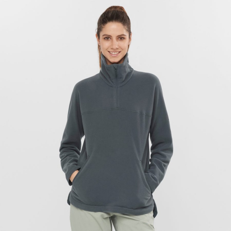 Sudadera con Capucha Salomon ESSENTIAL COSY FLEECE Mujer Gris | EC3106AHK