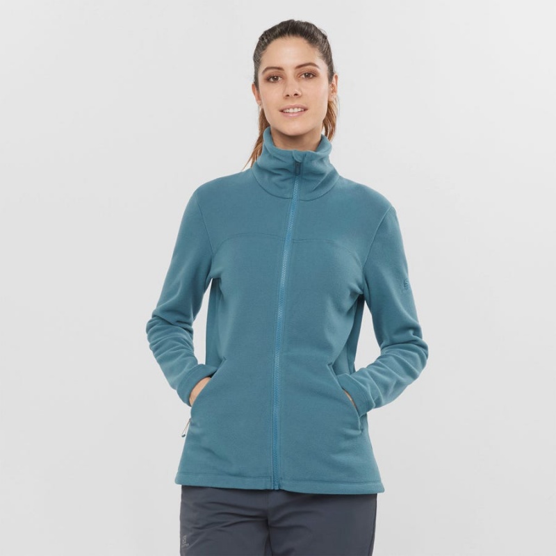 Sudadera con Capucha Salomon ESSENTIAL COSY FLEECE Mujer Azules | EC3111HAP