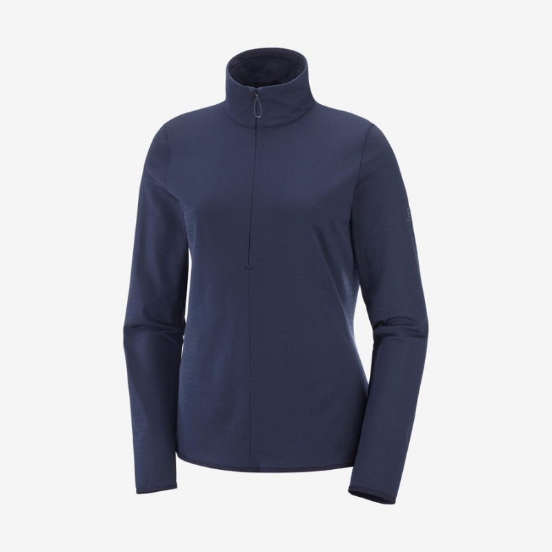 Sudadera con Capucha Salomon ESSENTIAL LIGHTWARM Mujer Azul Marino | EC3098WNB