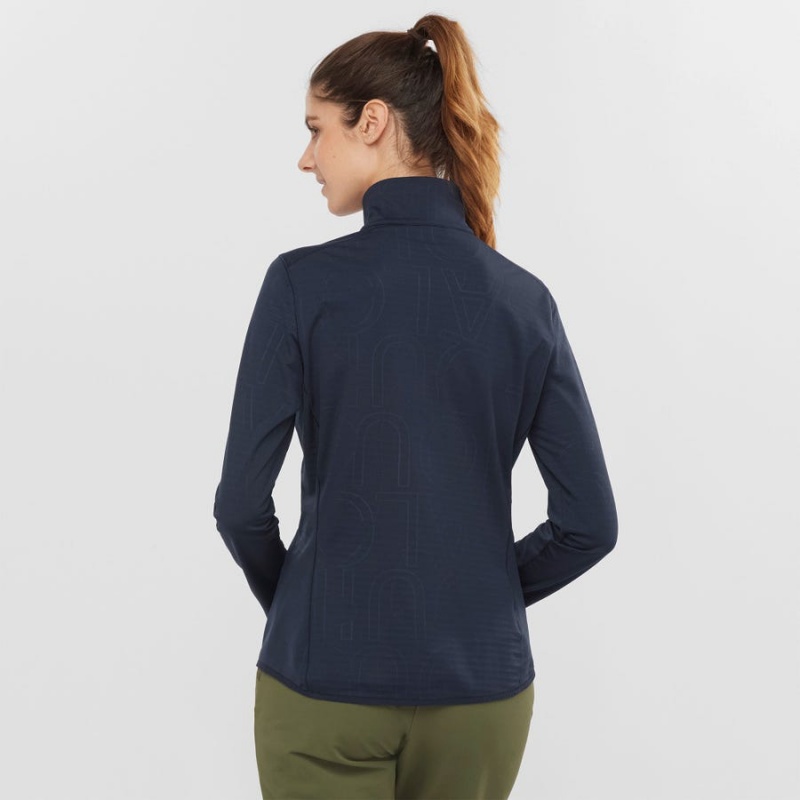 Sudadera con Capucha Salomon ESSENTIAL LIGHTWARM Mujer Azul Marino Azules | EC3099AHK