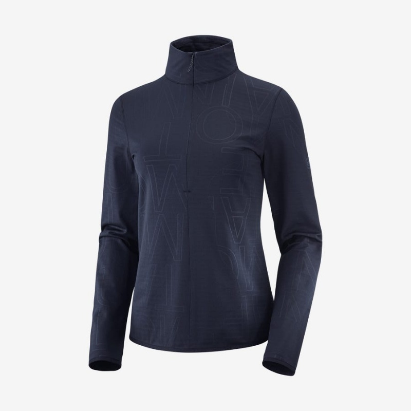 Sudadera con Capucha Salomon ESSENTIAL LIGHTWARM Mujer Azul Marino Azules | EC3099AHK