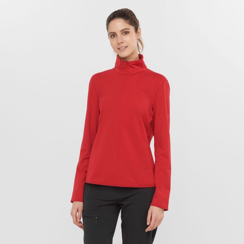 Sudadera con Capucha Salomon ESSENTIAL LIGHTWARM Mujer Rojas | EC3102FDN