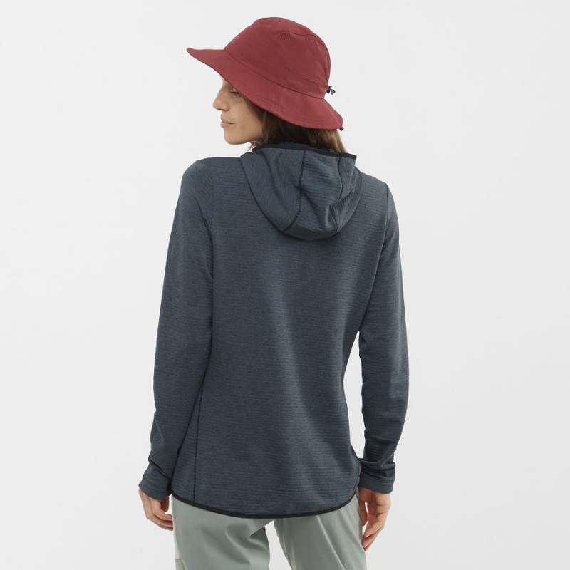 Sudadera con Capucha Salomon ESSENTIAL LIGHTWARM HOODED Mujer Negras | EC3118VRW