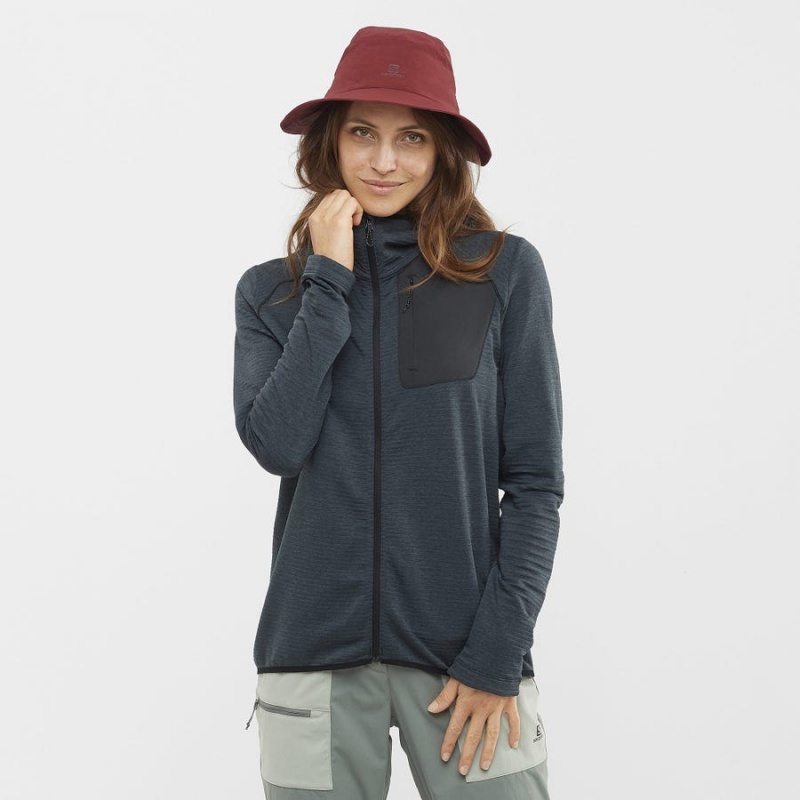 Sudadera con Capucha Salomon ESSENTIAL LIGHTWARM HOODED Mujer Negras | EC3118VRW