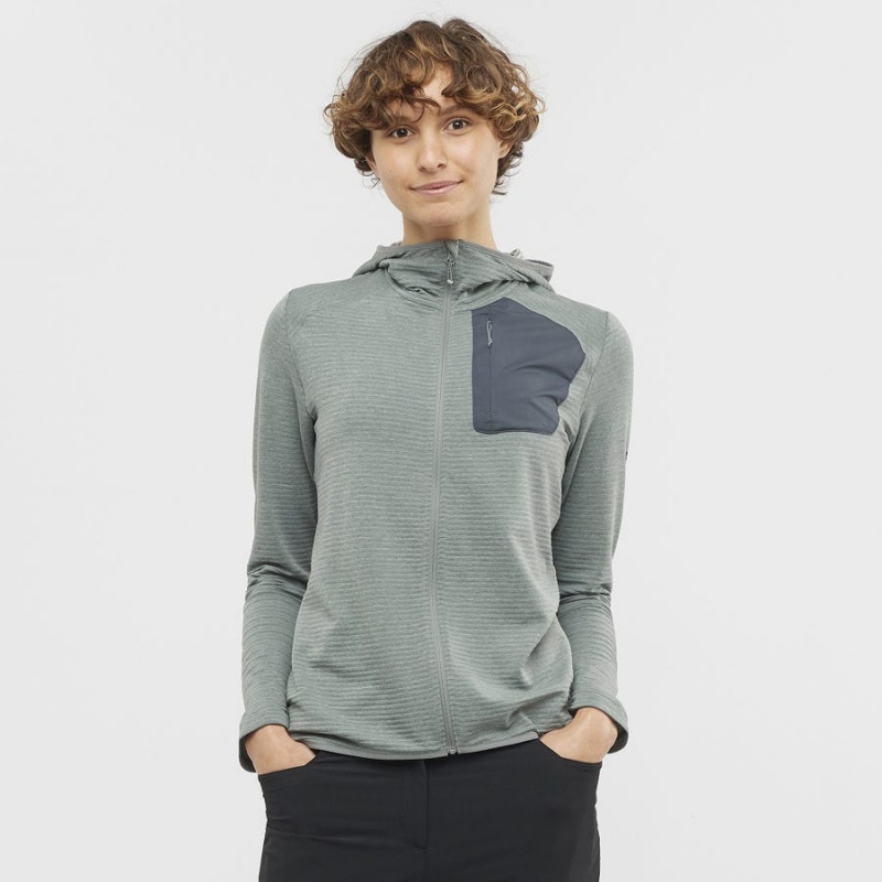 Sudadera con Capucha Salomon ESSENTIAL LIGHTWARM HOODED Mujer Verde | EC3119BEX