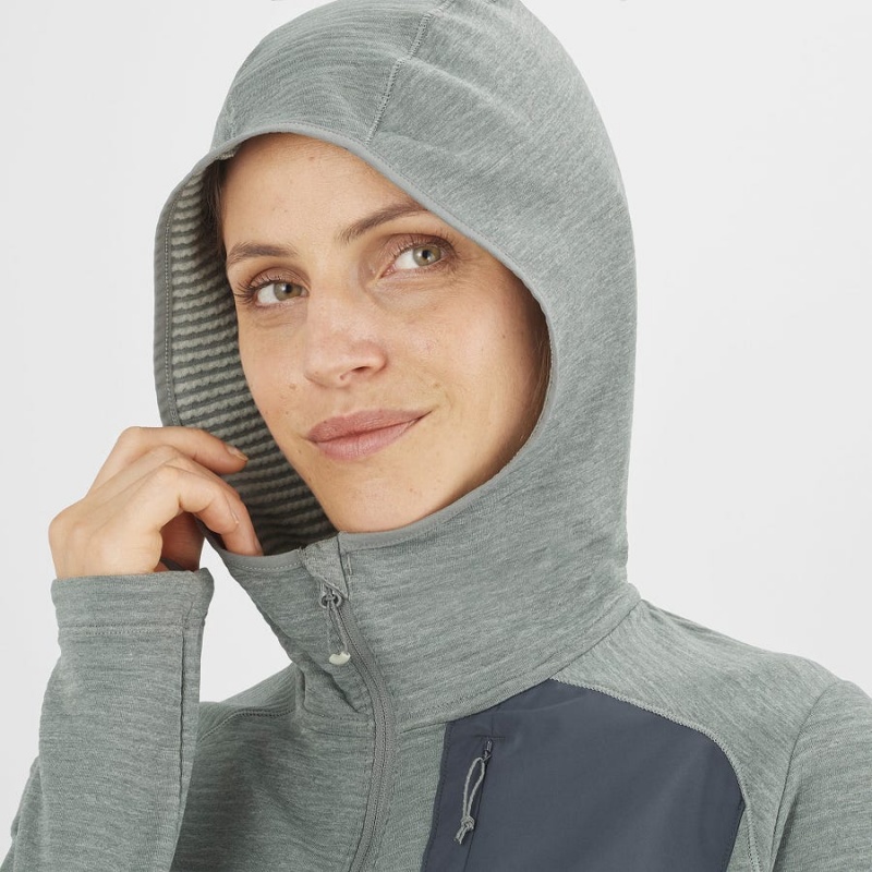 Sudadera con Capucha Salomon ESSENTIAL LIGHTWARM HOODED Mujer Verde | EC3119BEX