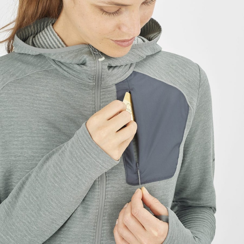 Sudadera con Capucha Salomon ESSENTIAL LIGHTWARM HOODED Mujer Verde | EC3119BEX