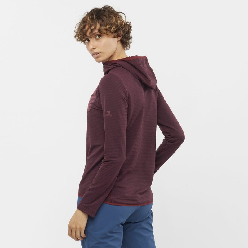 Sudadera con Capucha Salomon ESSENTIAL LIGHTWARM HOODED Mujer Rojas | EC3120NWY