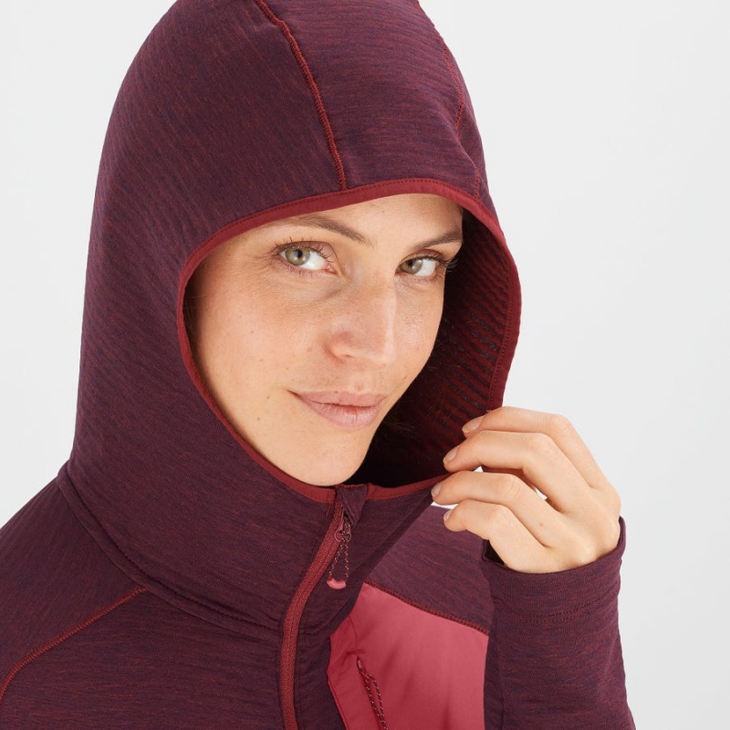 Sudadera con Capucha Salomon ESSENTIAL LIGHTWARM HOODED Mujer Rojas | EC3120NWY