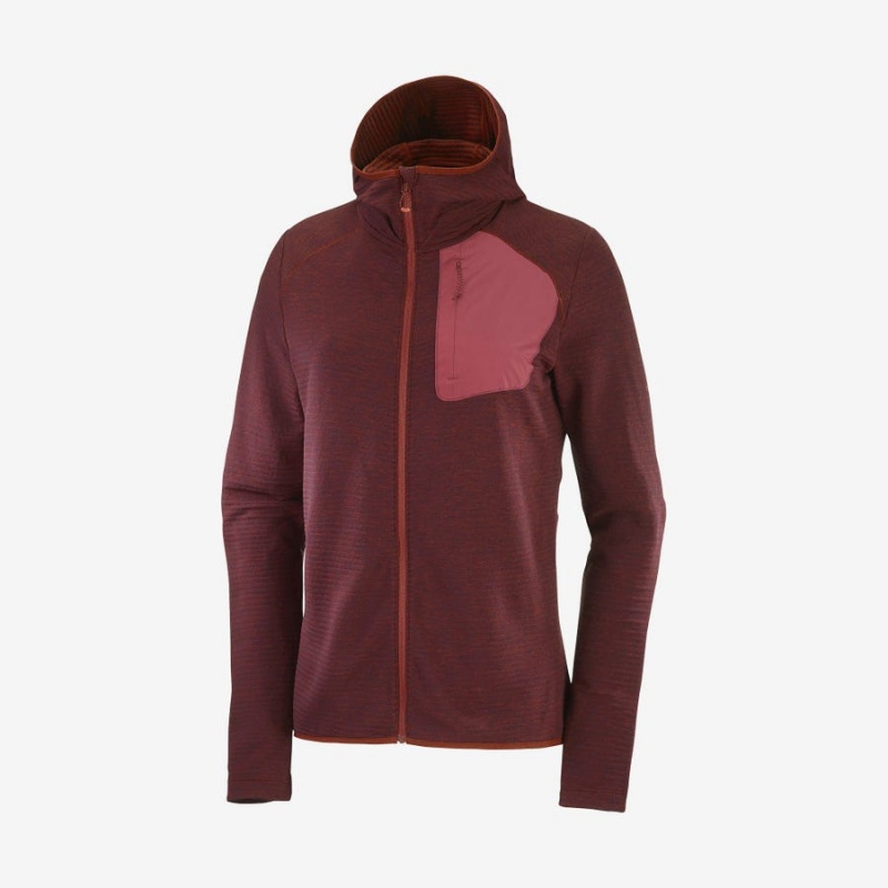 Sudadera con Capucha Salomon ESSENTIAL LIGHTWARM HOODED Mujer Rojas | EC3120NWY