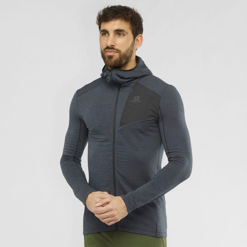 Sudadera con Capucha Salomon ESSENTIAL LIGHTWARM HOODED Hombre Negras | EC2408FDN