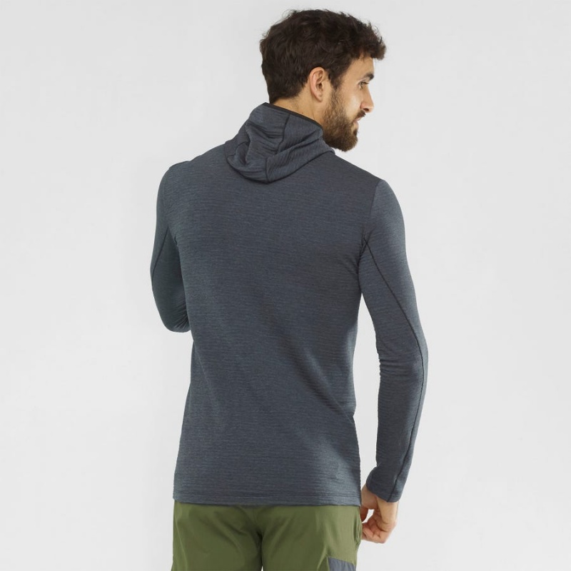 Sudadera con Capucha Salomon ESSENTIAL LIGHTWARM HOODED Hombre Negras | EC2408FDN