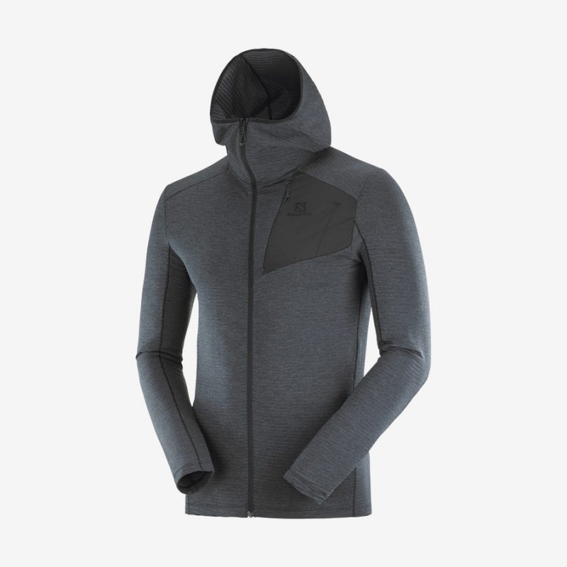 Sudadera con Capucha Salomon ESSENTIAL LIGHTWARM HOODED Hombre Negras | EC2408FDN