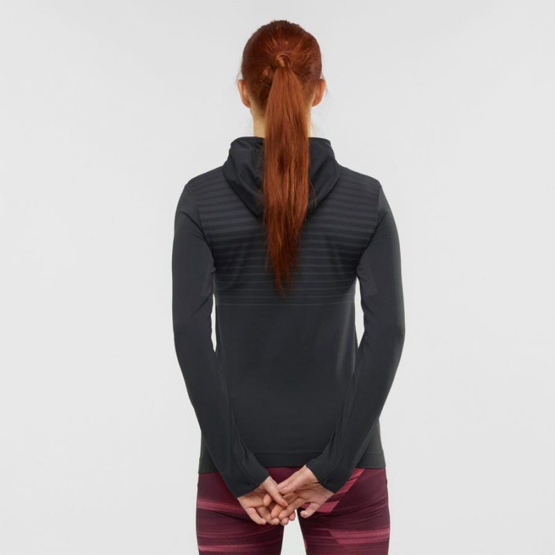 Sudadera con Capucha Salomon ESSENTIAL SEAMLESS Mujer Negras | EC3091XYU