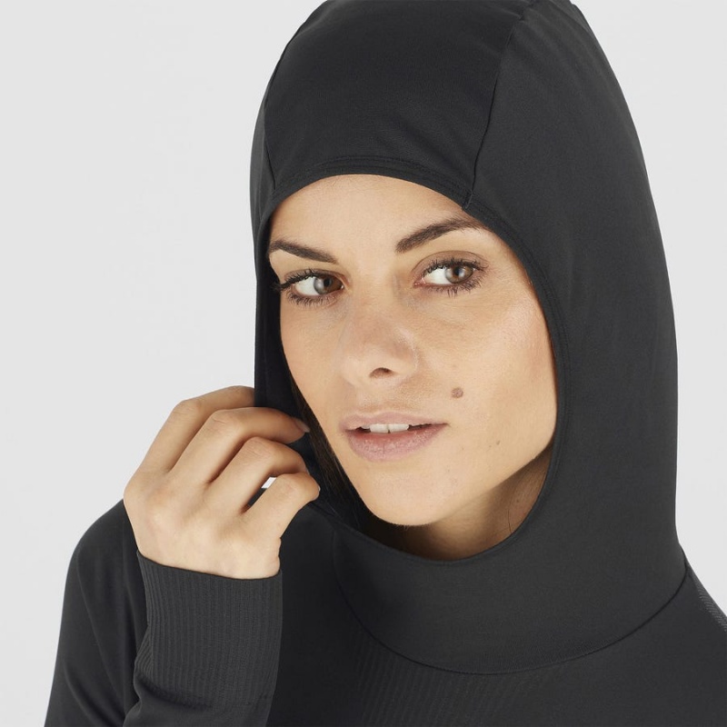 Sudadera con Capucha Salomon ESSENTIAL SEAMLESS Mujer Negras | EC3091XYU