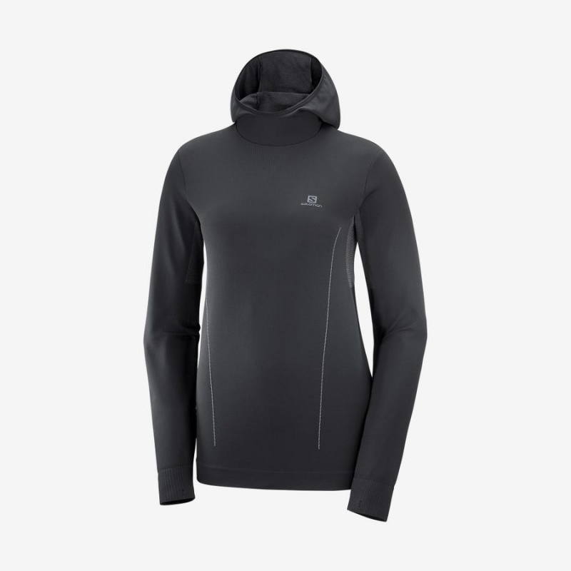 Sudadera con Capucha Salomon ESSENTIAL SEAMLESS Mujer Negras | EC3091XYU