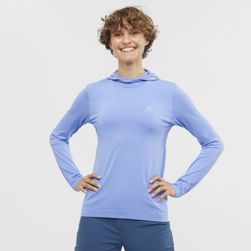 Sudadera con Capucha Salomon ESSENTIAL SEAMLESS Mujer Azules | EC3095NWY