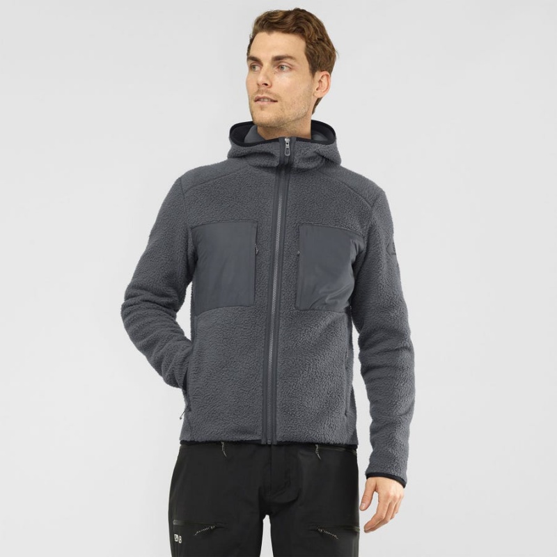 Sudadera con Capucha Salomon ESSENTIAL WARM TEDDY Hombre Gris | EC2411JPQ