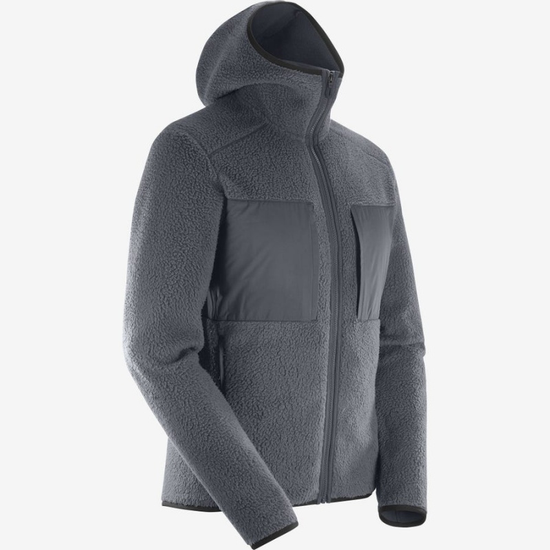 Sudadera con Capucha Salomon ESSENTIAL WARM TEDDY Hombre Gris | EC2411JPQ