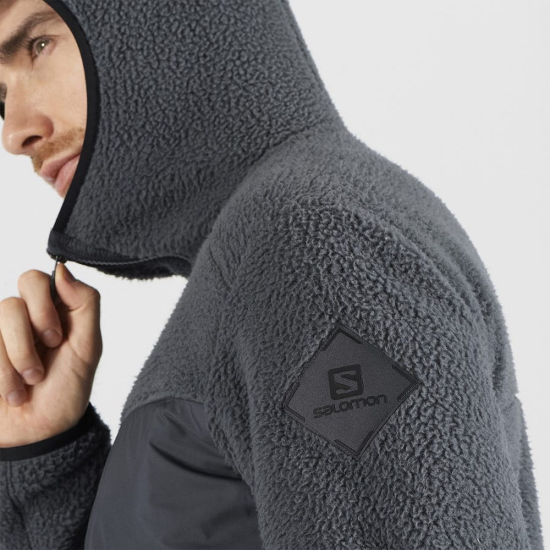 Sudadera con Capucha Salomon ESSENTIAL WARM TEDDY Hombre Gris | EC2411JPQ