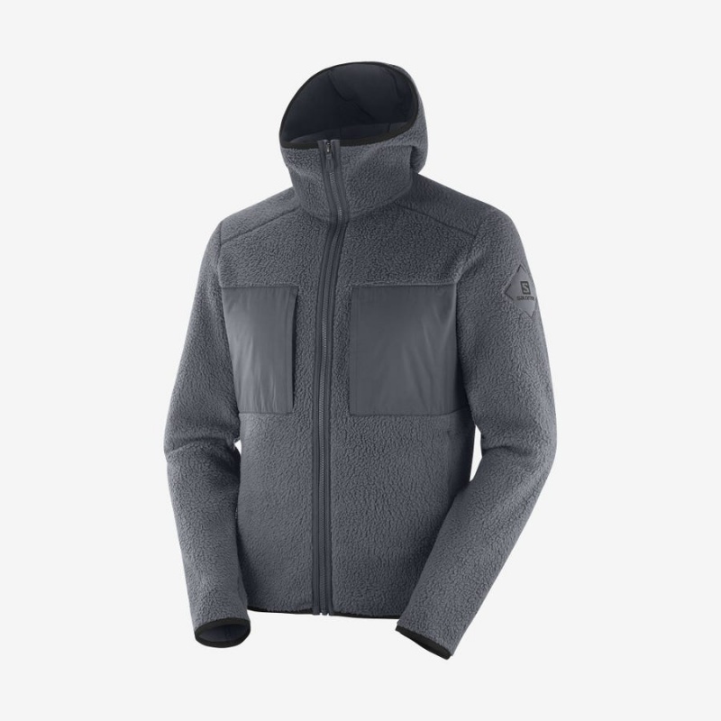 Sudadera con Capucha Salomon ESSENTIAL WARM TEDDY Hombre Gris | EC2411JPQ