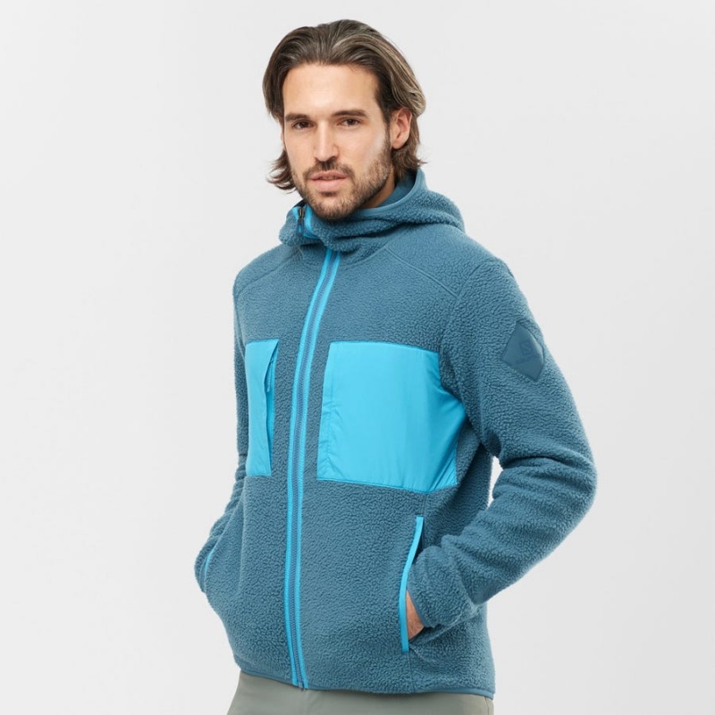 Sudadera con Capucha Salomon ESSENTIAL WARM TEDDY Hombre Azules | EC2412KOR