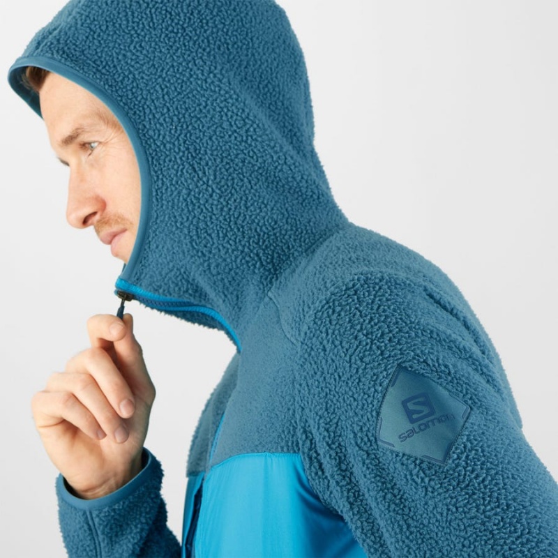 Sudadera con Capucha Salomon ESSENTIAL WARM TEDDY Hombre Azules | EC2412KOR