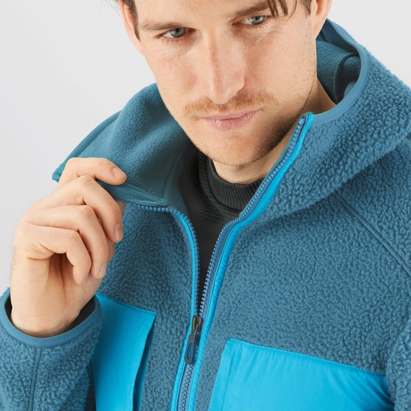 Sudadera con Capucha Salomon ESSENTIAL WARM TEDDY Hombre Azules | EC2412KOR