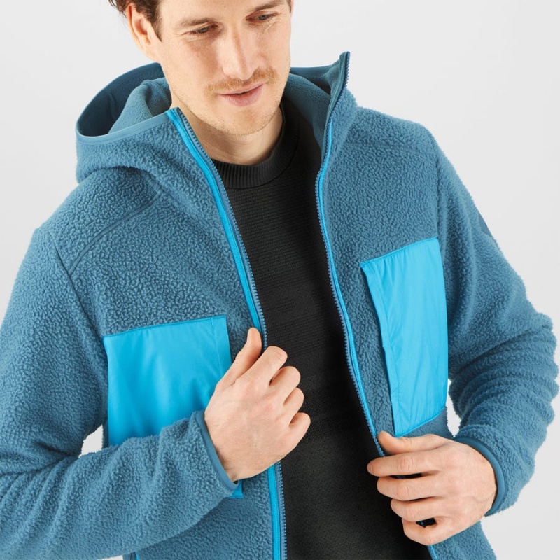 Sudadera con Capucha Salomon ESSENTIAL WARM TEDDY Hombre Azules | EC2412KOR