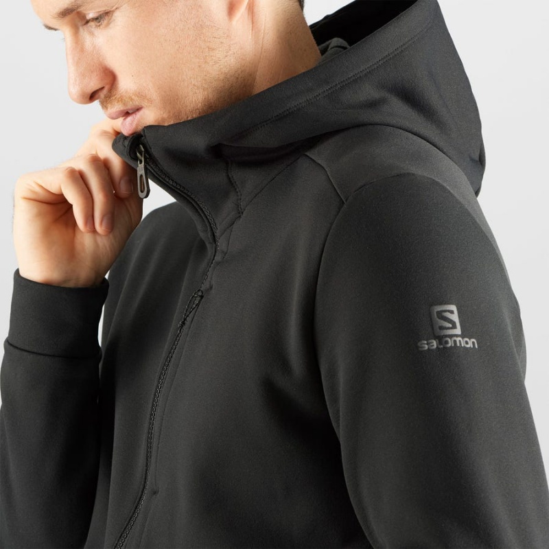 Sudadera con Capucha Salomon ESSENTIAL WARM FLEECE Hombre Negras | EC2428HAP